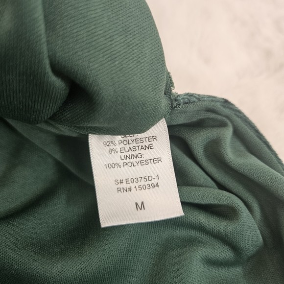 ecru studios Knee Length High Slit Velvet Jewel Tone Green Dress Low Back Medium - Picture 8 of 9